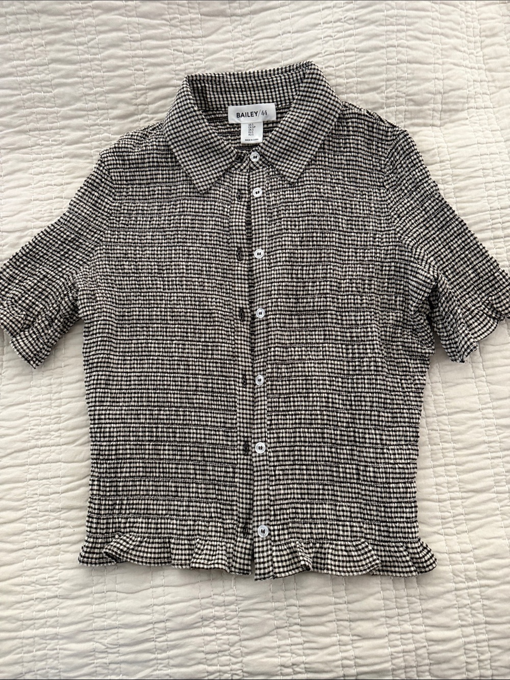Bailey 44 Brown and Crème Checked Short Sleeve Button-Up